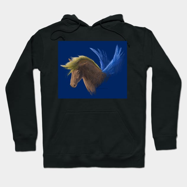 Pegasus with Blue Wings Hoodie by KJL90